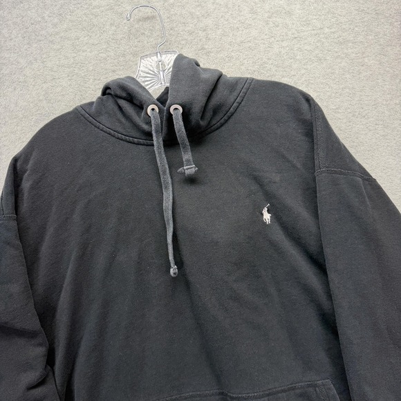 Polo Ralph Lauren Hoodie Mens 2XL Black Performance Fleece Pullover Pony Logo - Picture 2 of 8